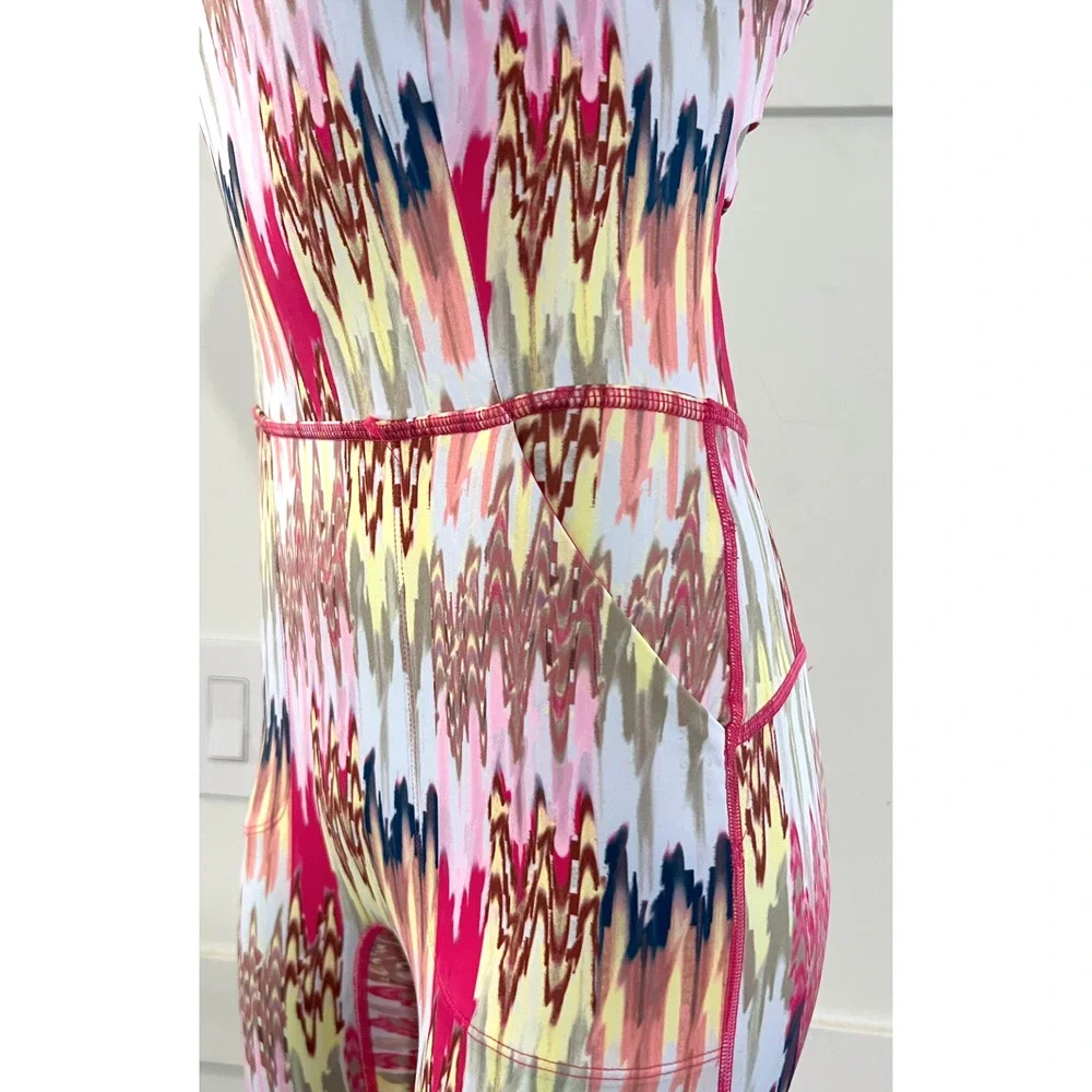 FREE PEOPLE FP MOVEMENT SHE'S GOT RHYTHM PRINTED STRAPPY JUMPSUIT ONE PIECE XS